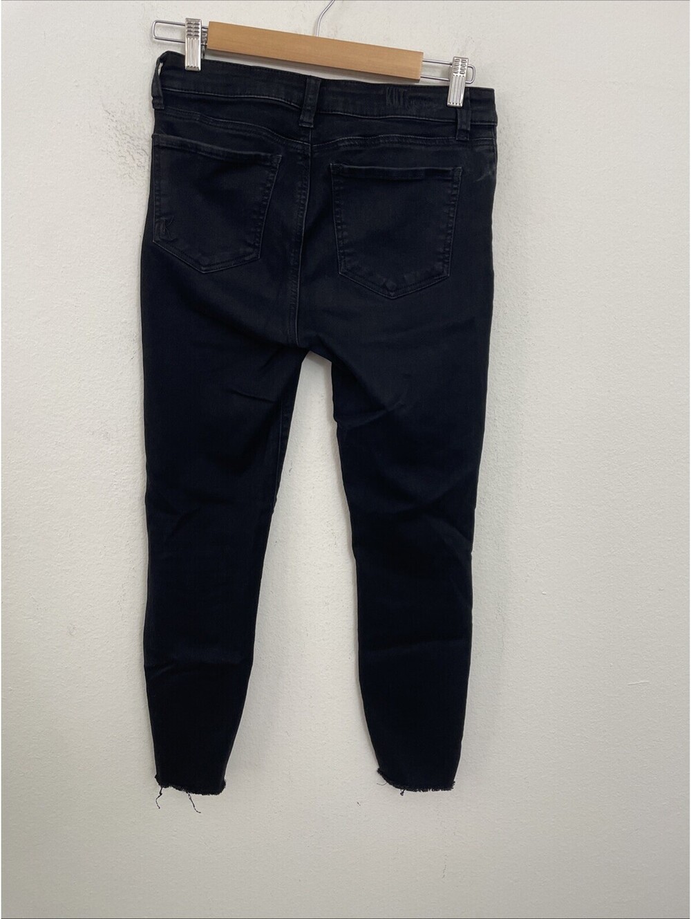 KUT From The Kloth Jeans Black Carlo Ankle Skinny Raw Hem size 4 - Picture 5 of 6